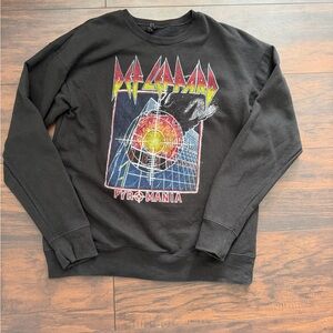 Def Leppard Black Graphic Sweater